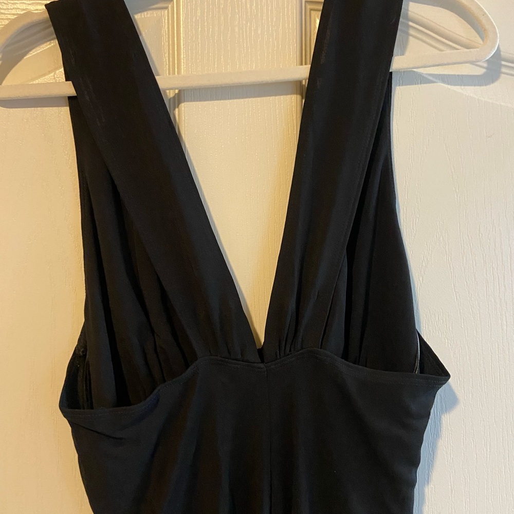 Allen B. By Allen Schwartz Black Deep V Dress - Picture 2 of 4